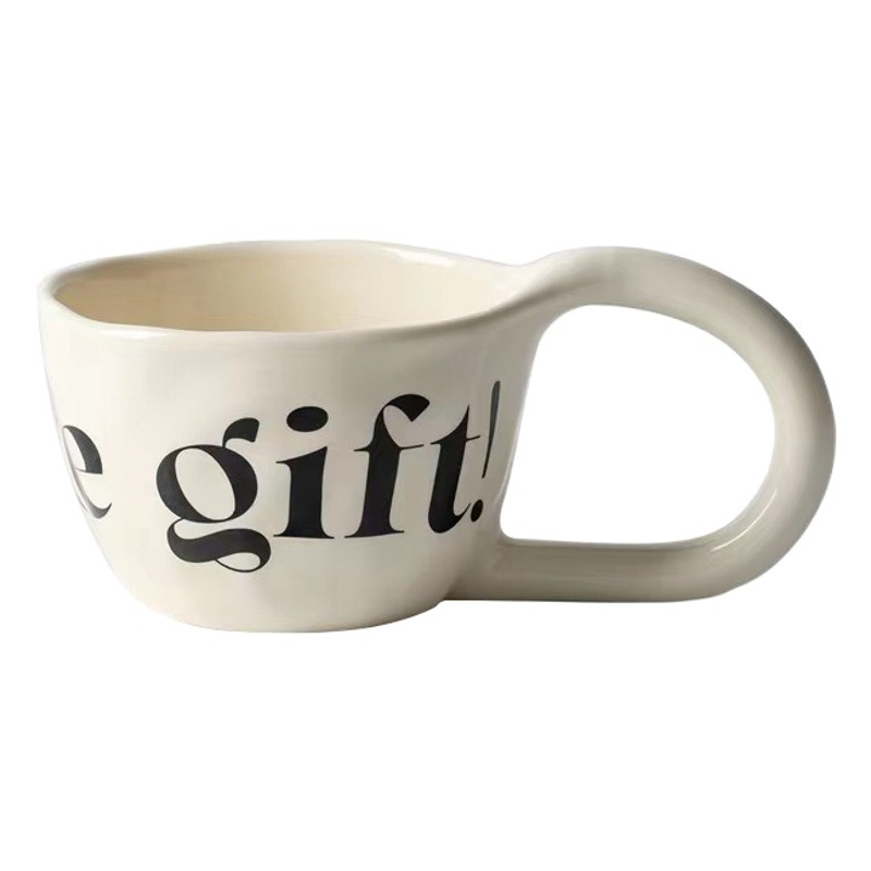 Nueva mano-pellizcando feliz creativo Inglés taza Taza de cerámica taza de beber del Hogar personalizado taza de café taza de desayuno