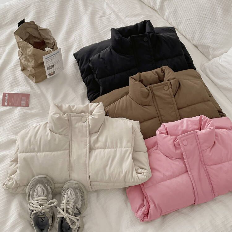 Children's Down Cotton Vest for Boys and Girls Autumn and Winter Outer Wear Korean Baby Vest Cotton Coat Jacket Foreign Trade