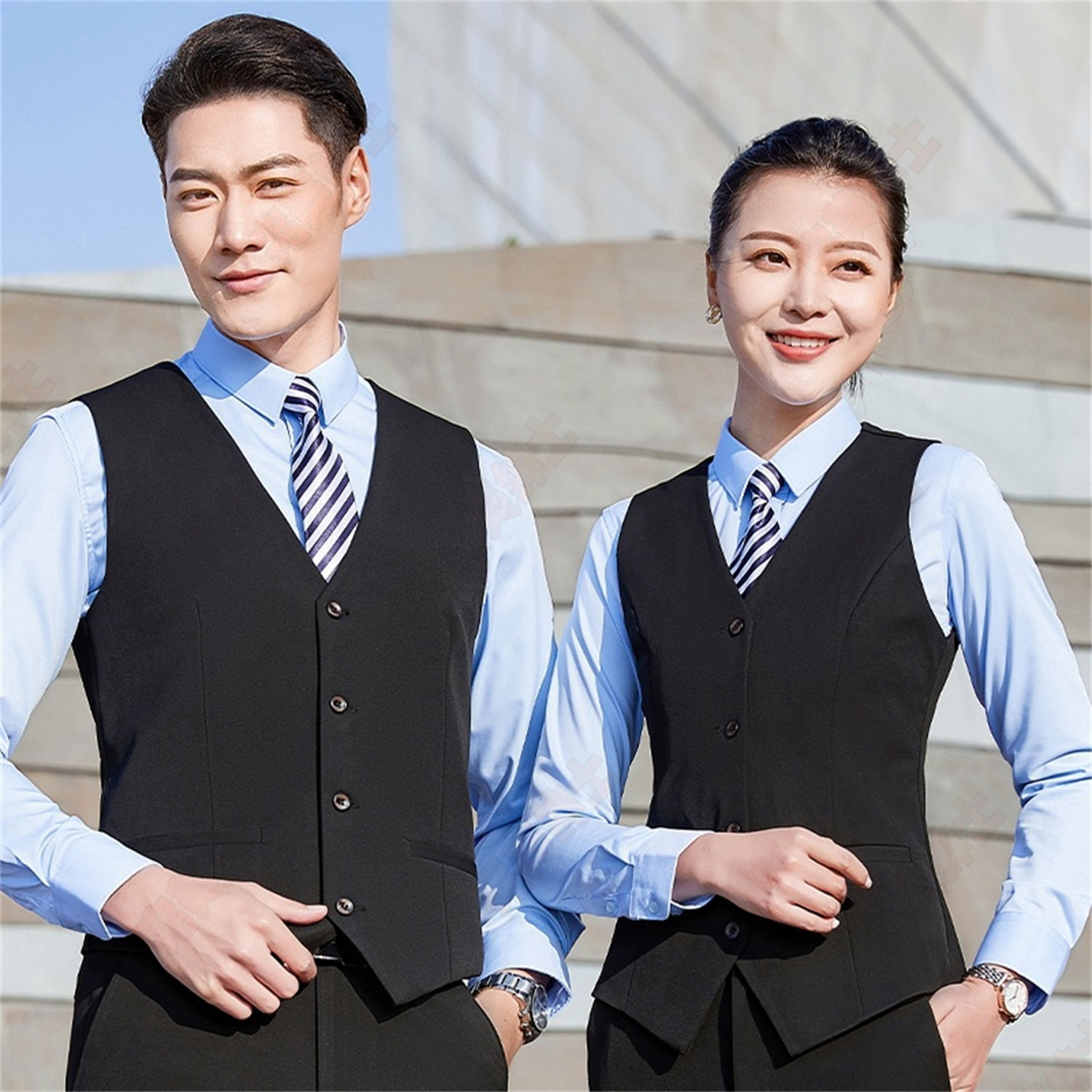 跨境马甲西装背心外套收腰修身商务工装工作服婚礼服伴郎服男马夹