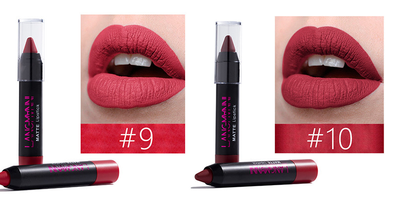 Langmanni 12-tube Velvet matte Lipstick Set, non-stick cup matte black tube lipstick Amazon undefined