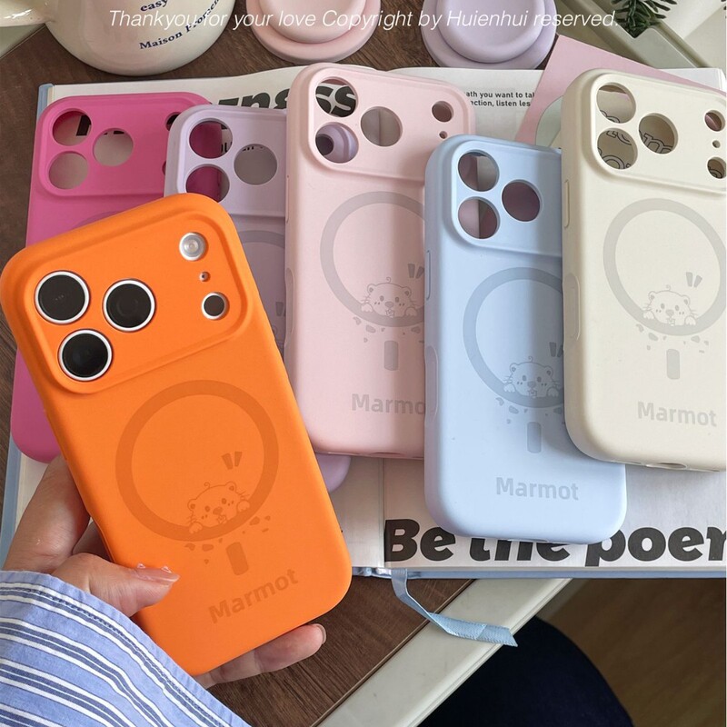 Groundhog-themed case for Apple 17 Pro Max, magnetic liquid silicone, cute cartoon, original niche design, new Groundhog-themed case for Apple 17 Pro Max, magnetic liquid silicone, cute cartoon, original niche design, new
