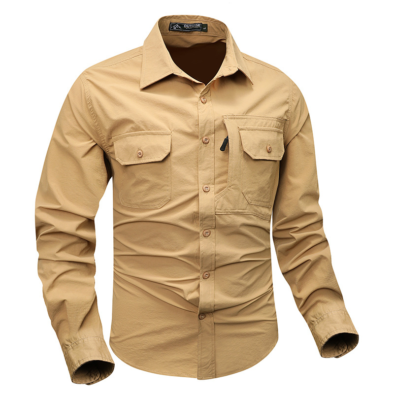 Camisas tácticas al aire libre para hombres primavera y otoño nuevo elástico secado rápido desgaste camisa militar de montaña para hombres