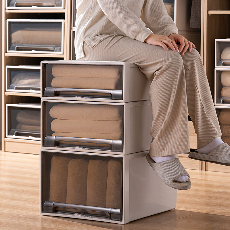 New Thickened Storage Drawer Drawer-Type Storage Shoe Box Household Clothing Storage Cabinet Wardrobe Clothing Storage Box