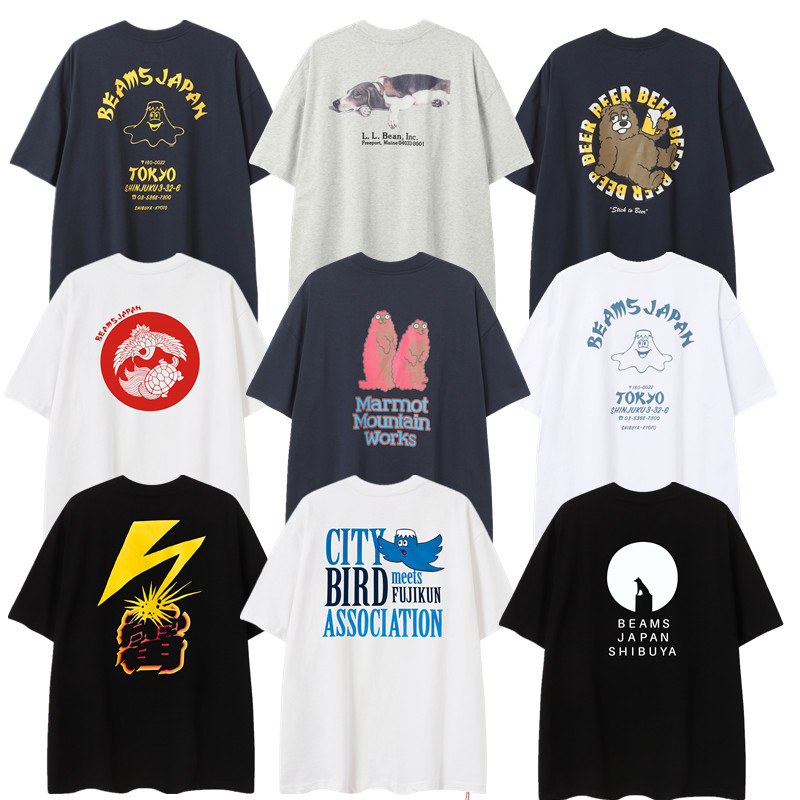 เสื้อยืดแขนสั้นลายการ์ตูน สไตล์ญี่ปุ่น แบรนด์ฮิตแนวสตรีท ทรงหลวมสบาย ดีไซน์เรียบง่าย น่ารัก ใส่ได้ทั้งชายและหญิง ลายภูเขาฟูจิ สำหรับการค้าระหว่างประเทศและส่งออก