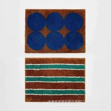 卡通房子植绒地毯家用 卧室簇绒不规则地毯 耐脏防滑吸水地垫地毯