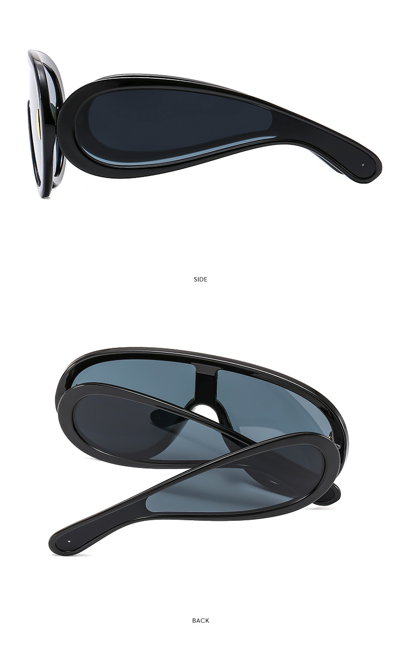 New large frame integrated lens fashionable punk futuristic sunglasses, ins sunglasses_voghion.com