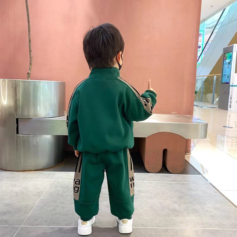 Children's boys' cardigan, woven belt, long sleeved set, spring autumn clothing, children's and babies'_voghion.com