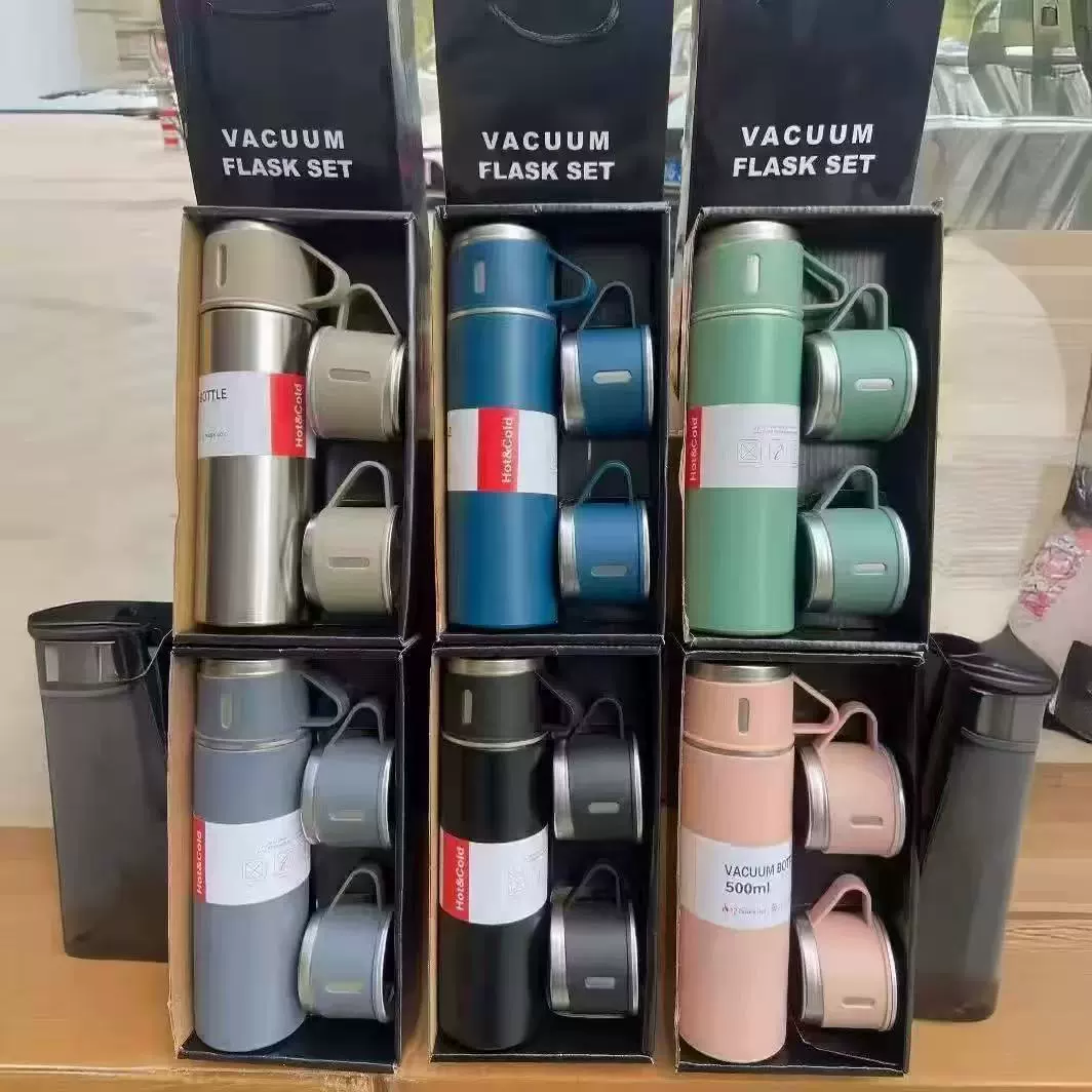 Термос с одной чашкой и тремя крышками, набор из одной чашки и трех крышек, набор термосов из нержавеющей стали 304