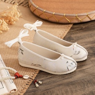 [Jade Crane] Ancient Dress Dance Elegant Embroidered Hanfu Shoes Women's Summer Improved Han Elements Round Head Pearl