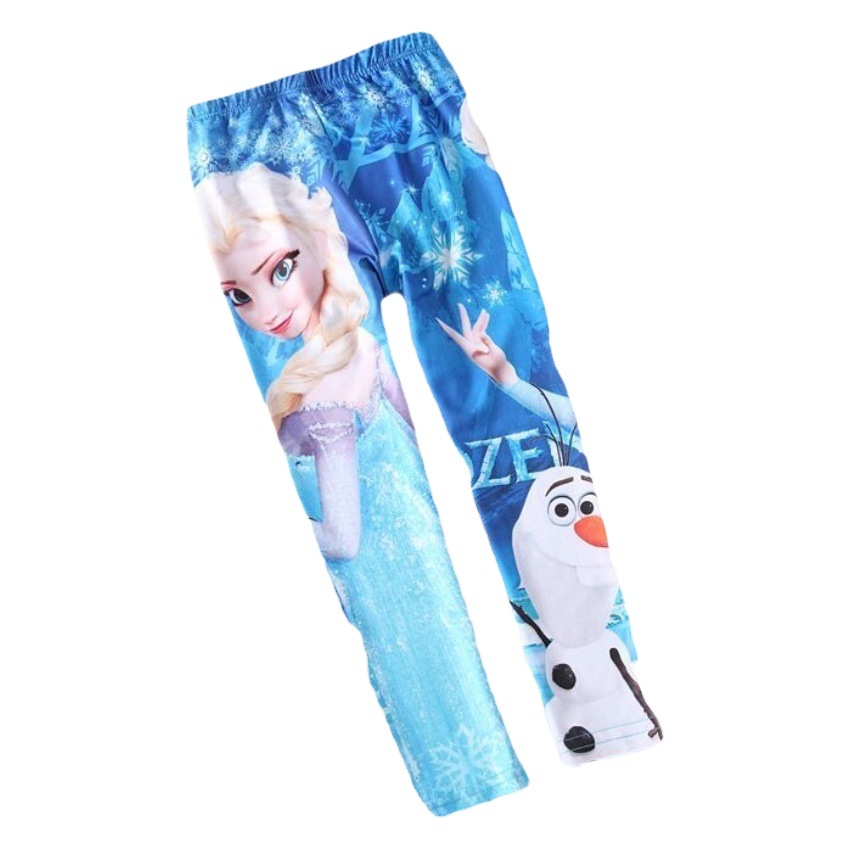 Pantalones Largos de Algodón con Estampado Digital de Elsa para Niñas, Modelo 2026, Adecuados para Uso en Exteriores, Leggings de Otoño image 1