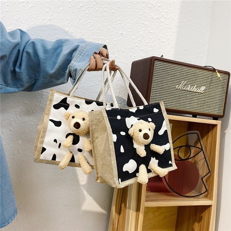 2020 ins invierno lindo oso japonés bolso de mujer estudiante de dibujos animados todo partido modelo de leche portátil estilo de moda