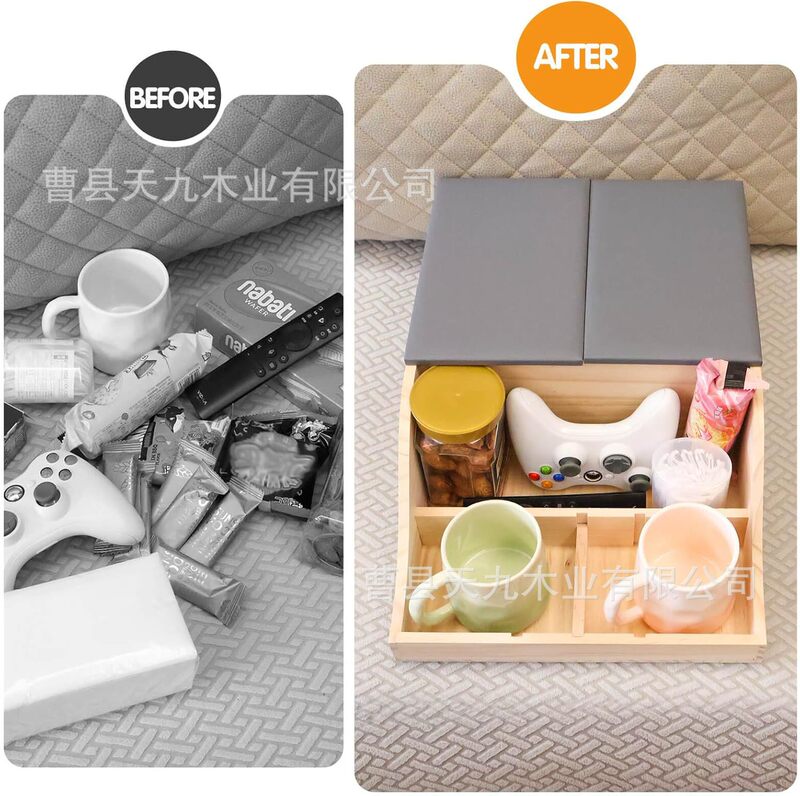 家庭用木製ソファカップホルダートレイスナックドリンクリモコン雑貨収納ボックス革防水ソファカップホルダー|undefined