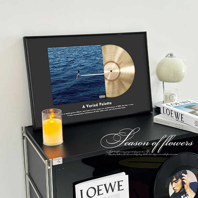 Vintage sala de estar vinilo disco decoración pintura comedor CD álbum póster colgar pintura nicho arte dormitorio decoración de mesa