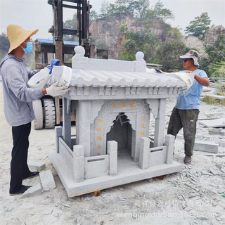 花岗岩石雕庙乡村石头一体小庙山林土地庙山神庙石房子支持安装
