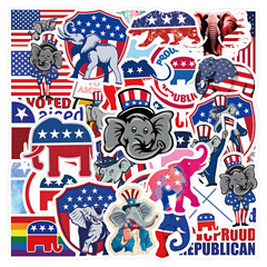 60張美國republican塗鴉貼紙裝飾行李箱吉他滑板防水杯貼畫批發