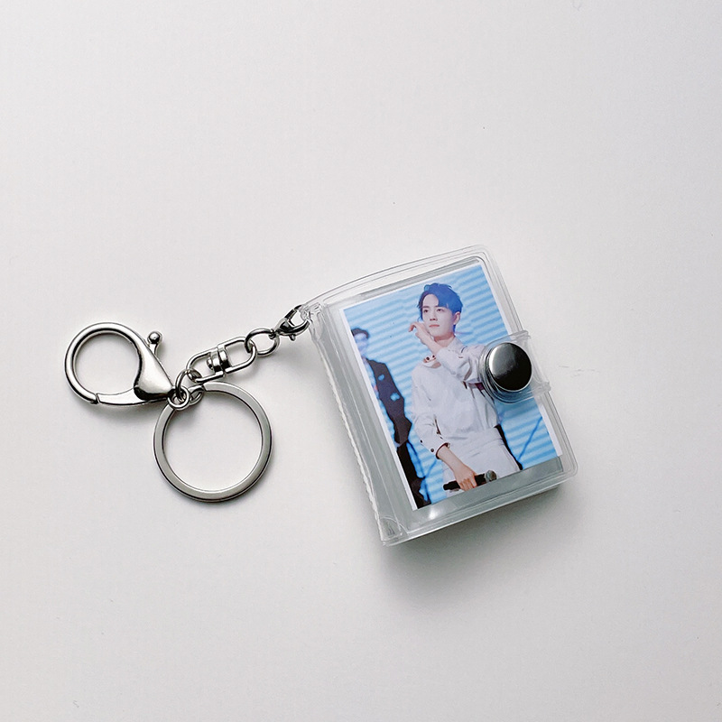 1 pulgada 2 pulgadas MINI álbum de fotos llavero Big Head Photo Star libro de almacenamiento de fotos MINI álbum de fotos