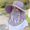 Spring sun hat, removable mask, fashionable ponytail, trend of season, sun protection