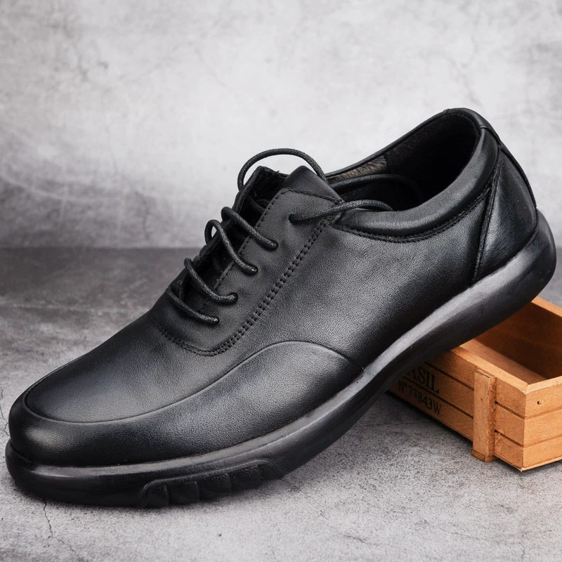 Мужские повседневные спортивные туфли из натуральной кожи, новинка 2025 года, универсальные туфли на шнуровке из первого слоя воловьей кожи, дышащие, устойчивые к запахам, удобные мужские туфли