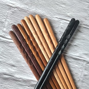Solid Wood Chopsticks Japanese Style Indonesian Ironwood Tortoise Shell Chopsticks Hand-Carved Pointed Sushi Chopsticks Hotel Household Wooden Chopsticks
