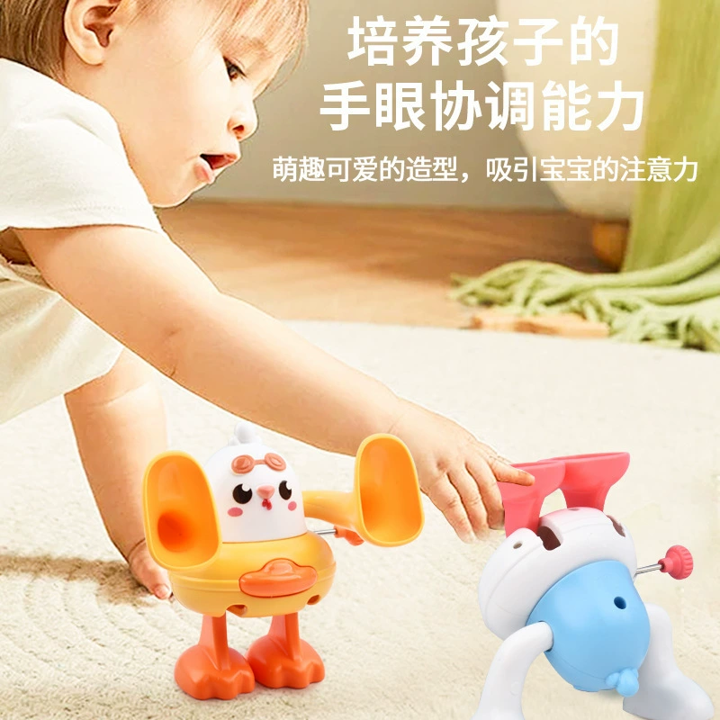 Заводная мультяшная игрушка, жёлтая уточка, раннее развитие