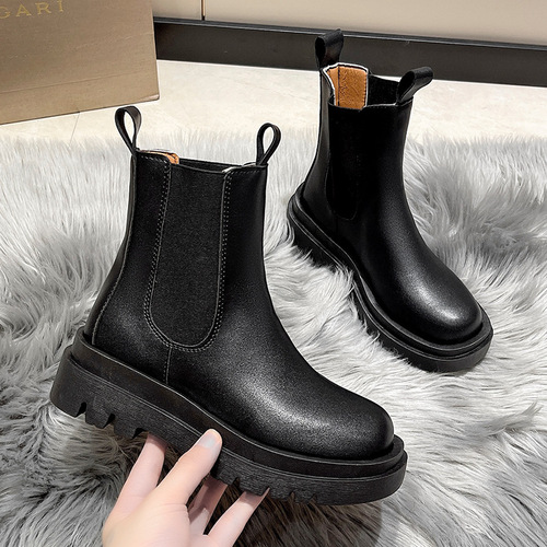 Single order direct discount: New spring and autumn women's chelseas, mid-calf martens, thick soles, short boots, single boots