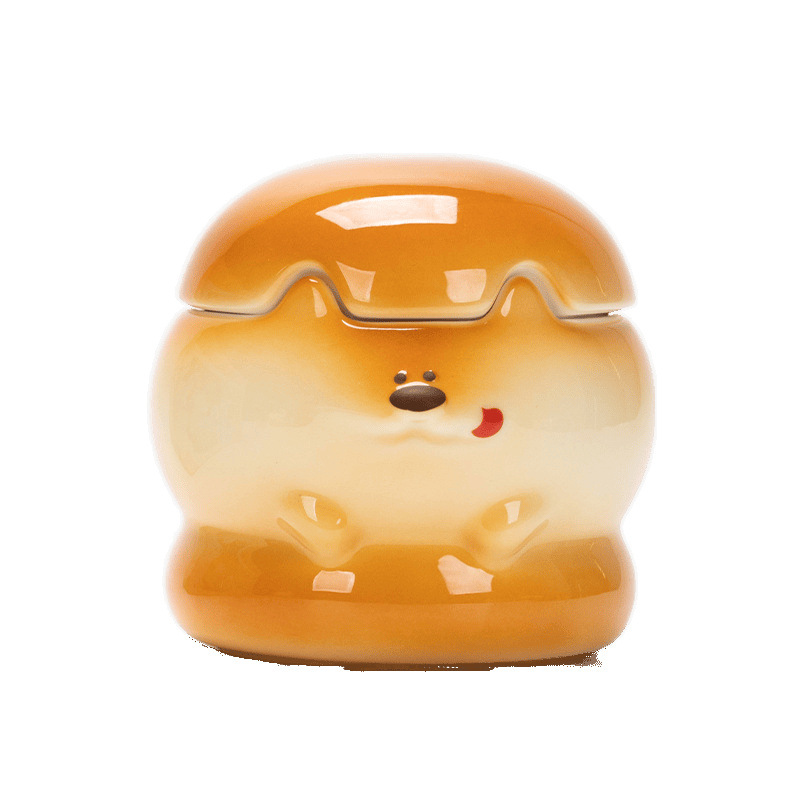 Taza de cerámica de perro hamburguesa de dibujos animados huevos de perro de madera muñeca taza de agua taza de té taza de café de leche taza de desayuno taza