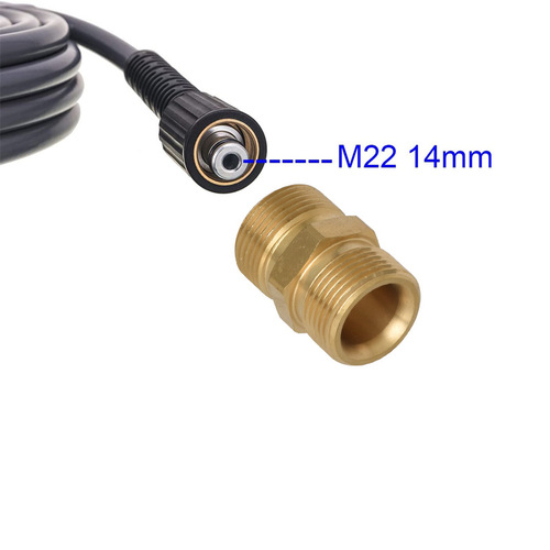 Pure copper high-pressure water pipe extension sleeve M22/14 to M22/15 gun tail adapter conversion fitting cleaning machine parts wholesale