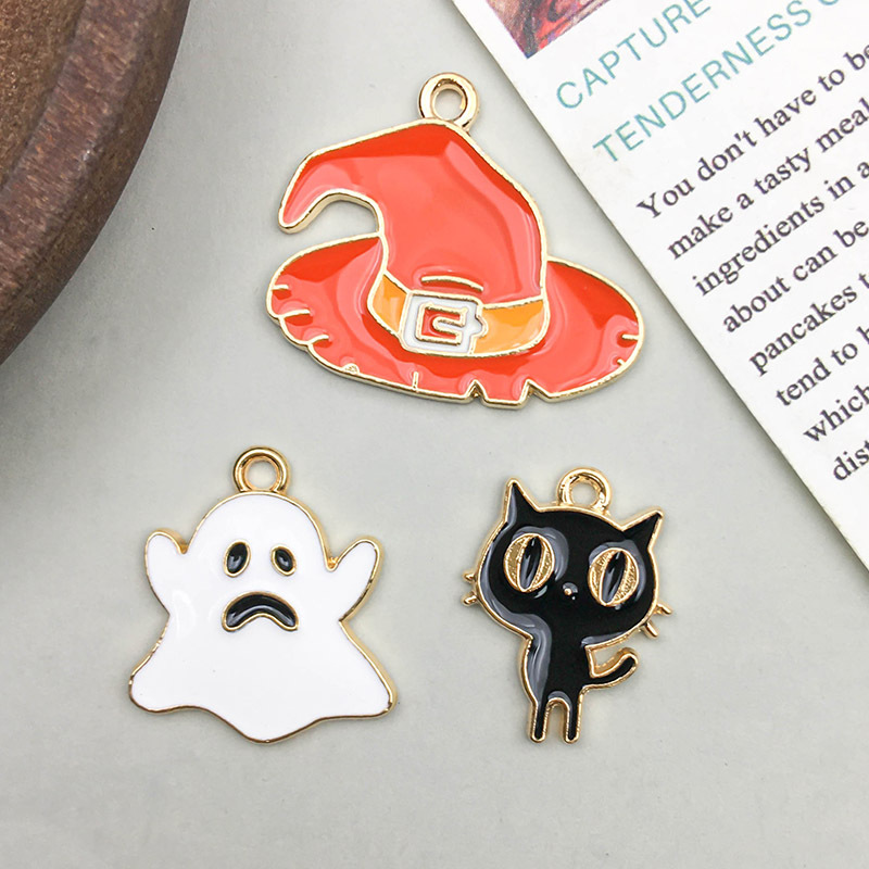 27 Modellen Per Model 1, 27/Pack 12*16mm 15*19mm 16*24mm Zinklegering Pompoen Kat Snoep Hanger display picture 4