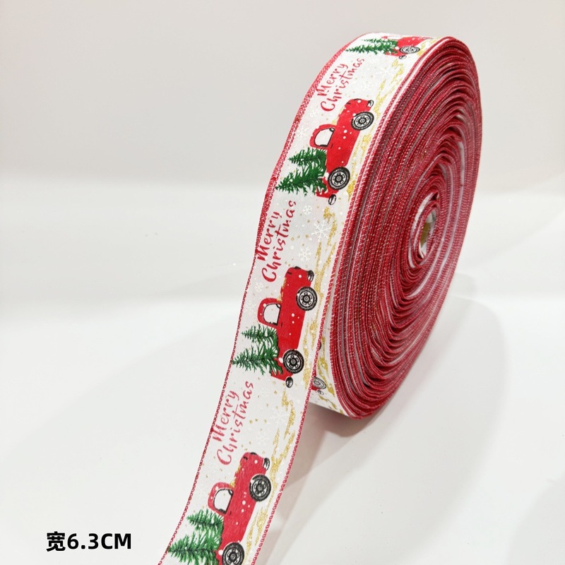 クリスマスデコレーション漫画風車プリントリボンクリスマスツリーガーランドアクセサリー細麻織りリボン手作り|undefined