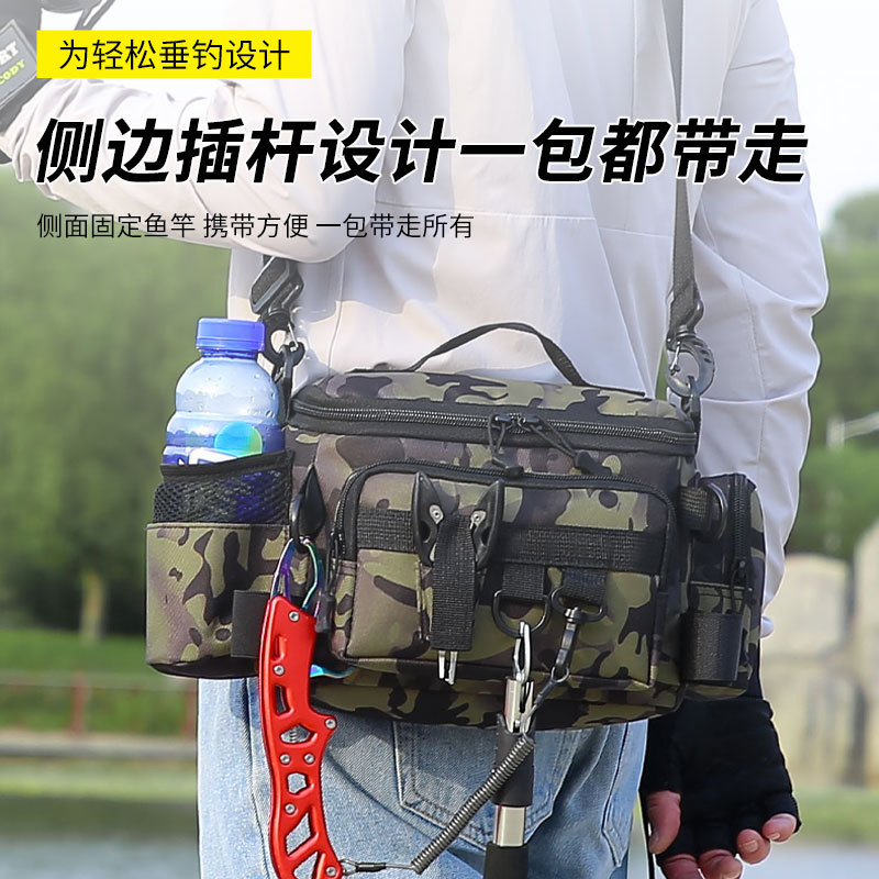 Fuente transfronteriza al aire libre multifuncional bolsa de luya bolsa de cintura impermeable bolsa de almacenamiento especial para caña de pesca