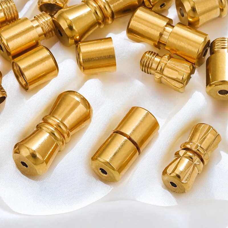 Fadeless Stainless Steel Titanium Steel Thread Screw Buckle Peanut Buckle Crystal Pearl Bracelet Buckle Necklace Buckle Head Jewelry Accessories