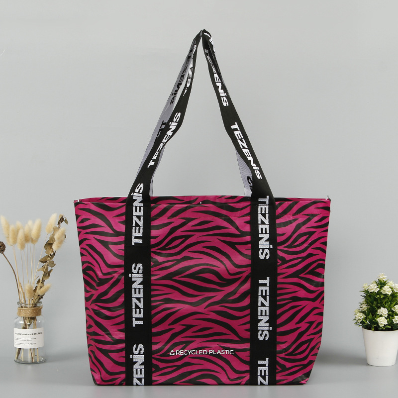 时尚杜邦纸手提袋定制大容量购物虎纹托特包连底手提杜邦纸袋定做