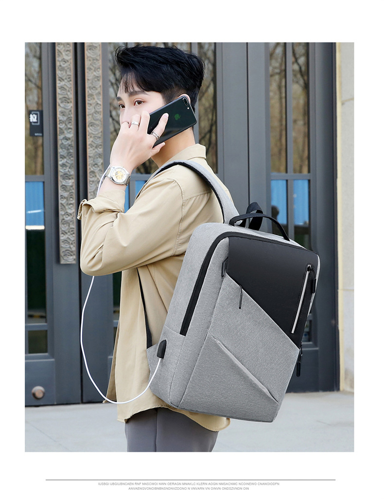Fashion Solid Color Square Zipper Functional Backpack display picture 5