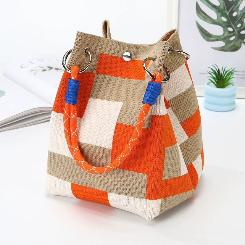  knitted red capacious universal shoulder bag
