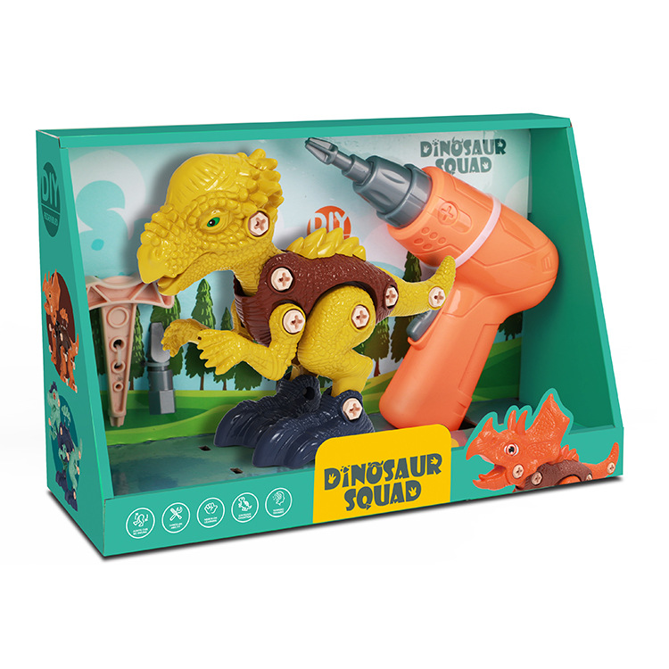 DIY dinosaur toy disassembly display box, popular export item, children's electric screwdriver assembly toy 6071