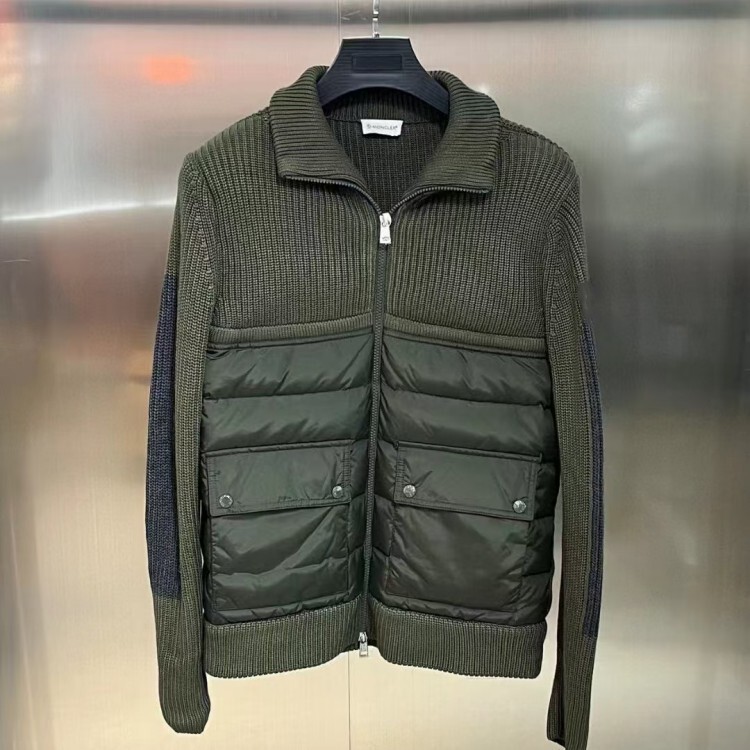 Mask Autumn and Winter Mengjia Men and Women's Knitted Down Jacket Goose Fleece Stitching Collar Jacket Warm Casual Jacket