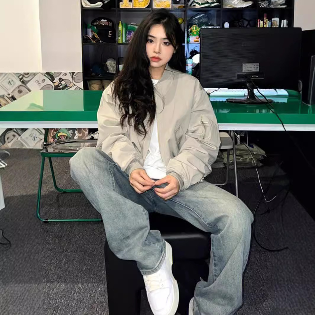 Retro-style baseball jacket, unisex, spring and autumn student style, 2023 new Korean style top, American style jacket.