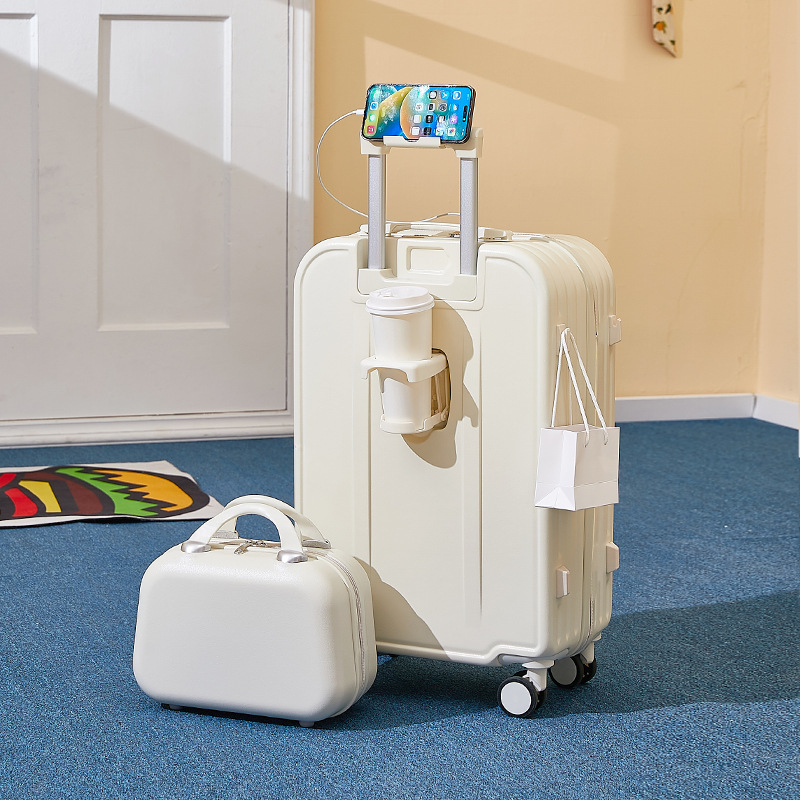 Maleta de equipaje para mujer, maleta pequeña y ligera de 20 pulgadas con contraseña de color caramelo, maleta con 24 ruedas para hombre, personalización al por mayor