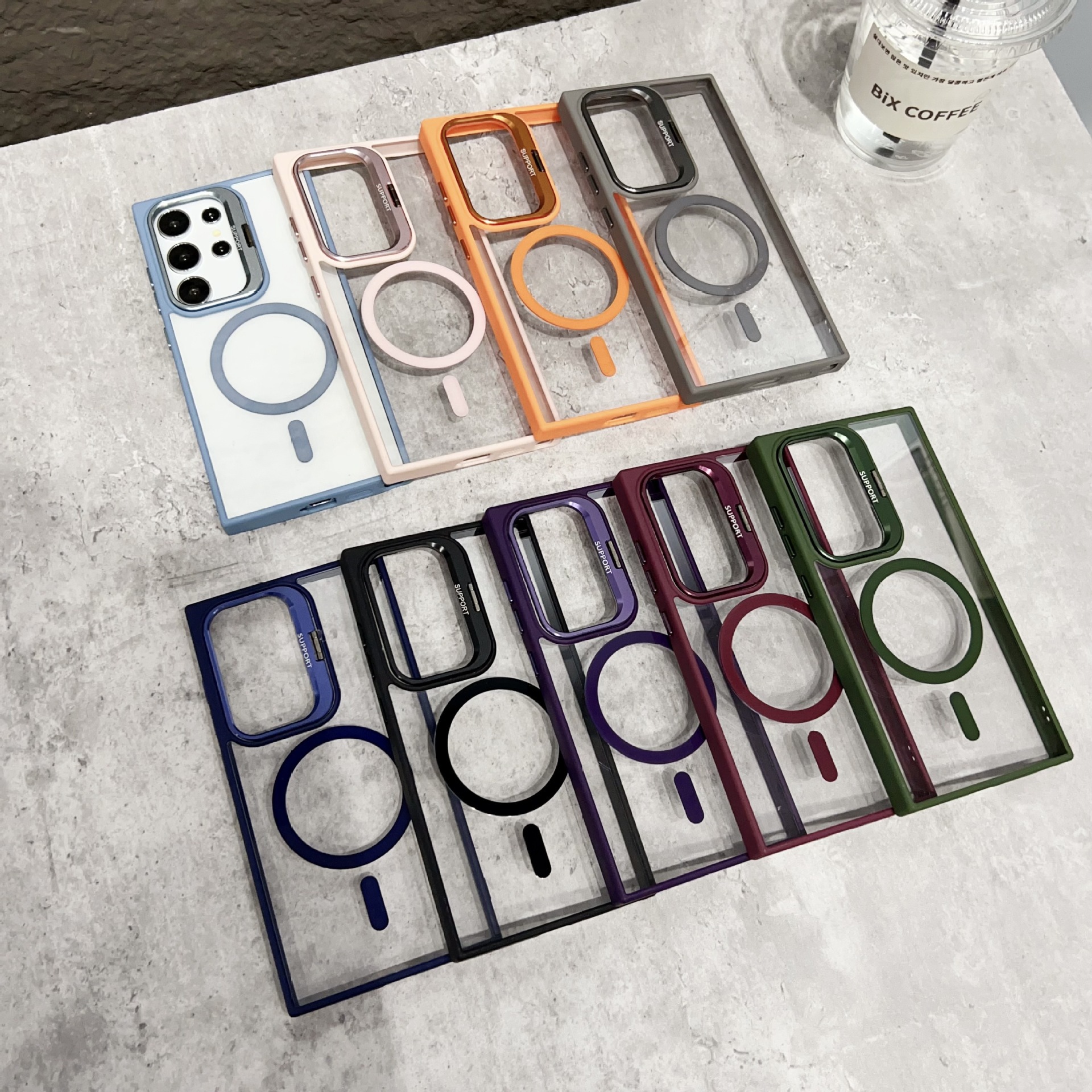 Funda magnética para teléfono Samsung S26ULTRA, soporte metálico invisible U1, funda protectora magnética transparente S24FE