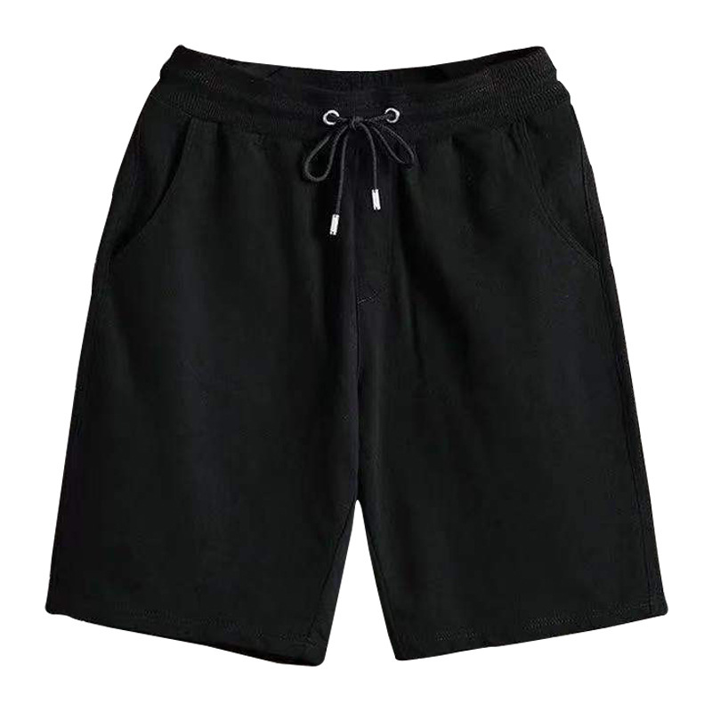 Pure Cotton 100% Men's Summer Trendy Loose Casual Sports Shorts American Simple Solid Color Straight Five-Point Shorts
