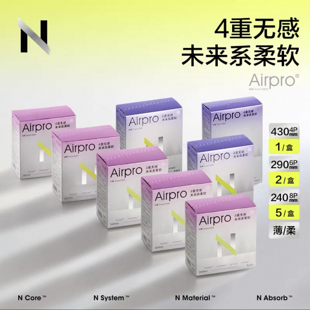Baby.Care Sanitary Napkins Airpro Ultra-Thin Day and Night Use Extended Combination Pack Breathable and Dry for Summer