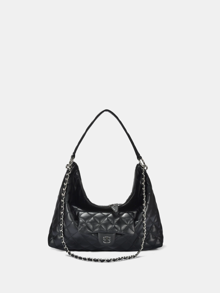 Handheld leather universal one-shoulder bag with diamond pattern, Chanel style, chain bag