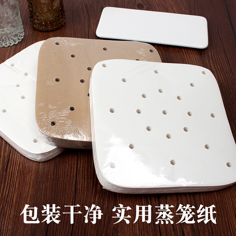 Venta al por mayor papel cuadrado papel de fondo bollos al vapor papel de almohadilla antiadherente papel de vapor postre pan papel de aceite de silicona