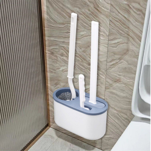 Japanese-style wall-mounted toilet brush suit toilet no dead angle toilet brush long handle soft hair cleaning brush household daily necessities Japanese-style wall-mounted toilet brush suit toilet no dead angle toilet brush long handle soft hair cleaning brush household daily necessities