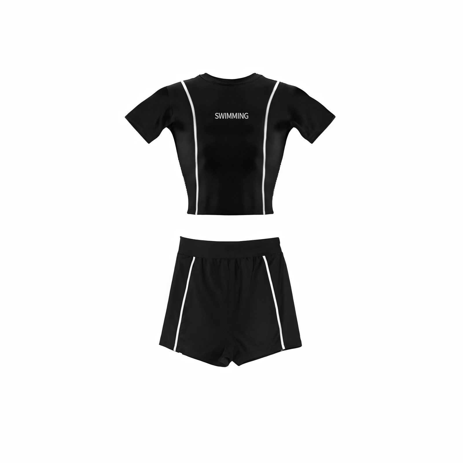 Traje de baño dividido para mujer, protector solar coreano, pantalones de manga larga de secado rápido, traje de neopreno de medusa, snorkel, traje de baño deportivo de surf negro