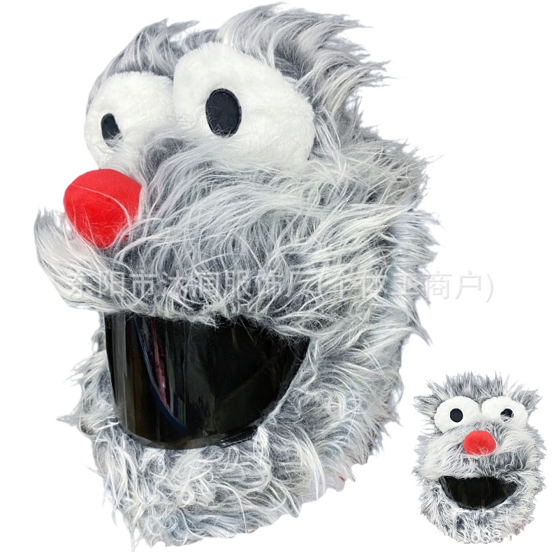 Funda protectora de casco divertida con personalidad de punto transfronterizo, máscara de ciclismo, accesorios de decoración de motocicleta, conejo, tiburón, tres ojos