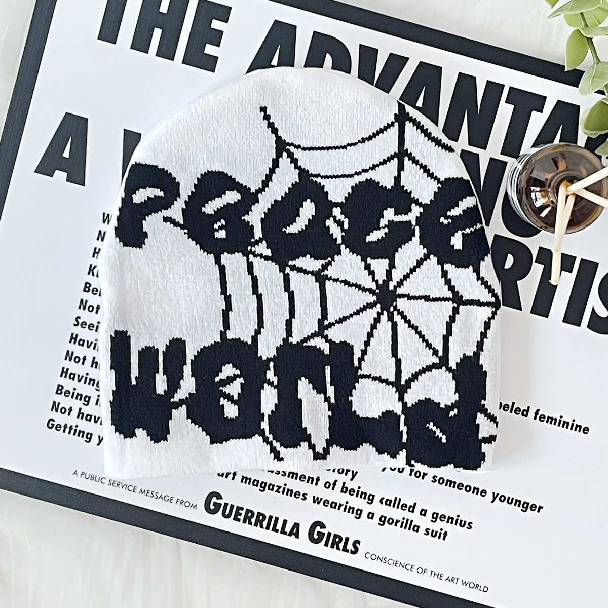Unisex stylová pletená čepice Spiderweb Y2K Venkovní cyklistická teplá čepice, vše se hodí k hip hopu_voghion.com