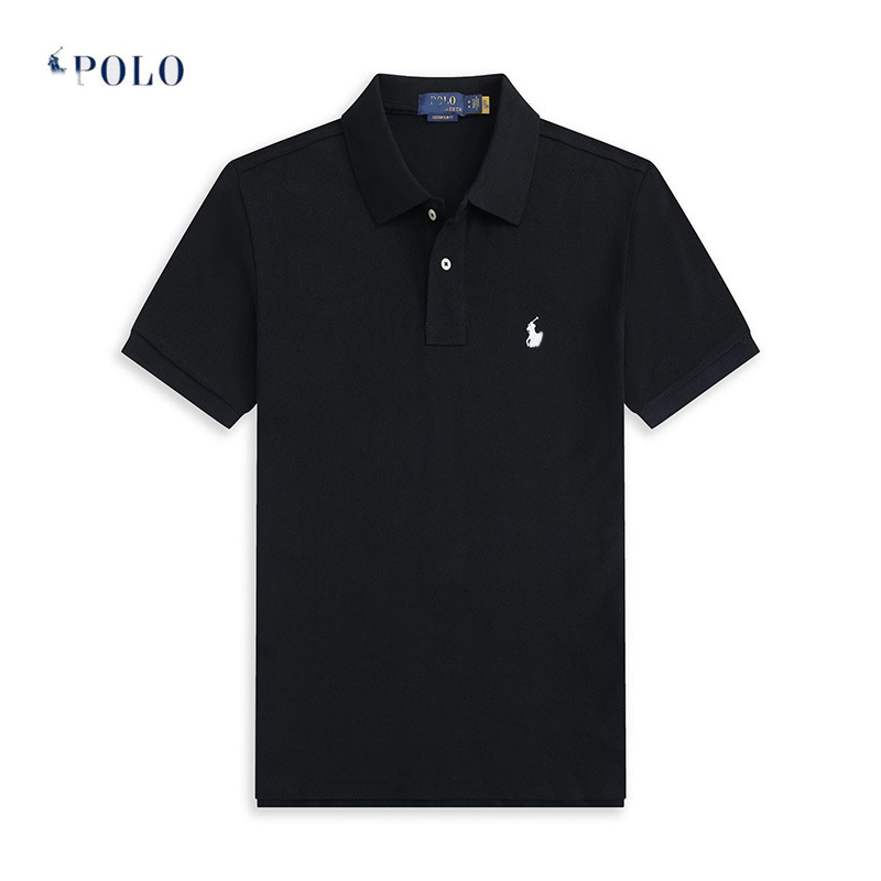 Laf Embroidered Pony Logo Polo Shirt for Men, Cross-Border Hot-Selling Business Short-Sleeve, Large Size, Loose Fit, Rl Lapel Men's Clothing