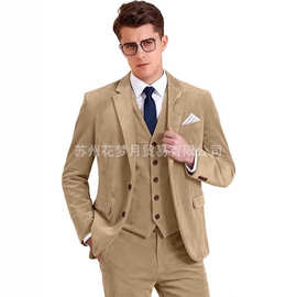 新款男士西装休闲天鹅绒商务休闲西服英伦风外套礼服西服套装礼服