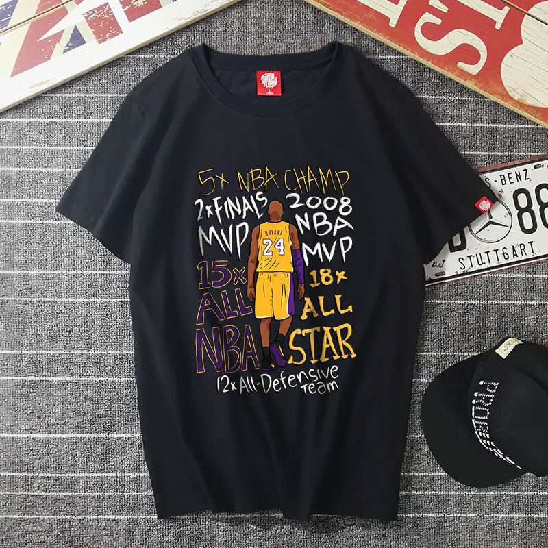 Mengmengjia Kobe CommemoraTive T-shirT Men's James LeTTer BroTher SporTs BaskeTball ShorT Sleeve Teen STudenT T-shirT Summer